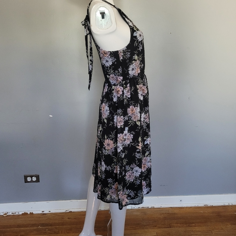 Torrid Black Floral Chiffon Print Mini Dress, BNWT, Size 1X - Picture 3 of 9